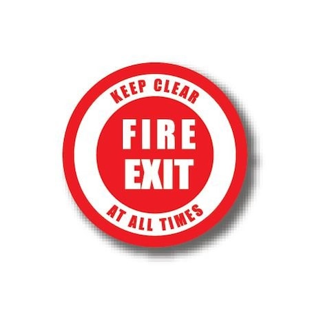 Ergomat 30in CIRCLE SIGNS - Fire Exit Keep Clear At All Times DSV-SIGN 900 #0239 -UEN